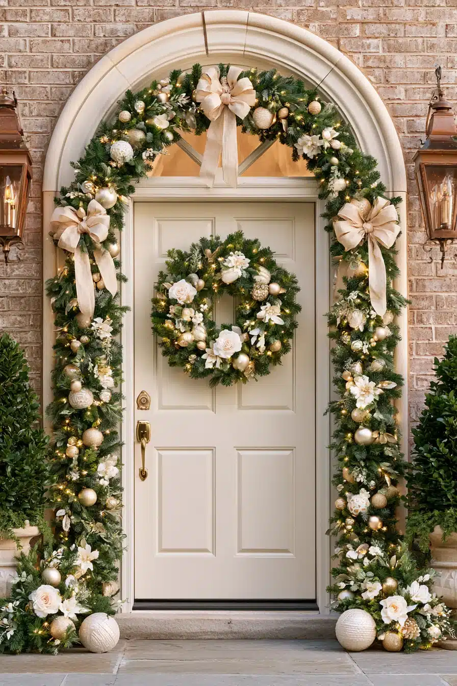 27 Magical Christmas Door Decorations for a Warm and Festive Welcome