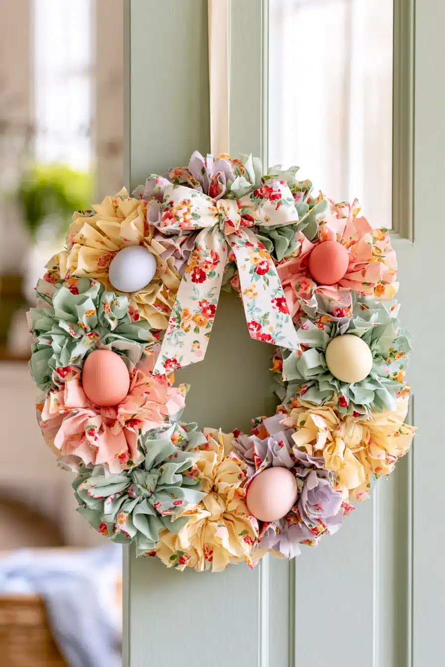 27 Charming Rag Wreaths to Create With Colorful Fabric Scraps