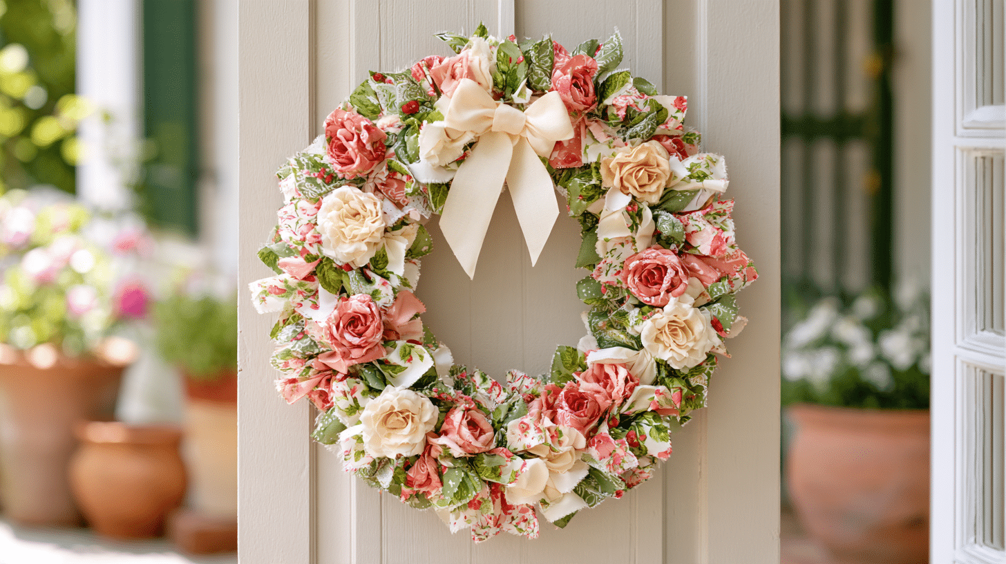 27 Charming Rag Wreaths to Create With Colorful Fabric Scraps